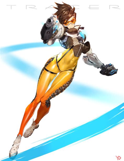 Yd Orange Maru Overwatch Tracer Bodysuit Gun 359140 Yande Re