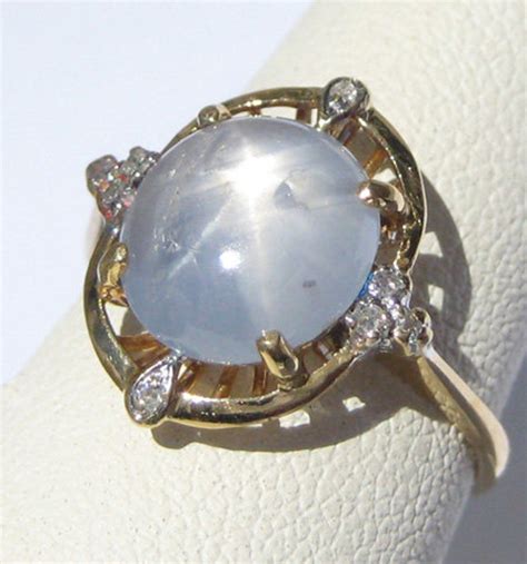 Vintage Star Sapphire Ring Antique Art Deco Wedding 18k Gold Etsy
