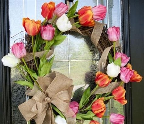 Easter Wreaths For The Front Door Adorable Ideas With Flowers Diy