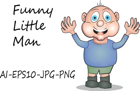 Funny Little Man Cartoon Character Graphic By Karya Langit · Creative