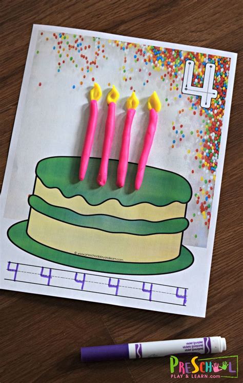 FREE Birthday Cake Playdough Mats | Alphabet activities preschool