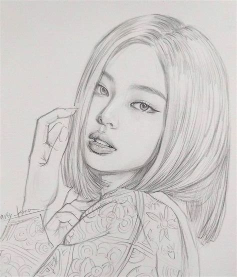 Bts Kpop Idol Pencil Sketch Art Drawings Beautiful Kpop Drawings Bts V Portrait Drawing