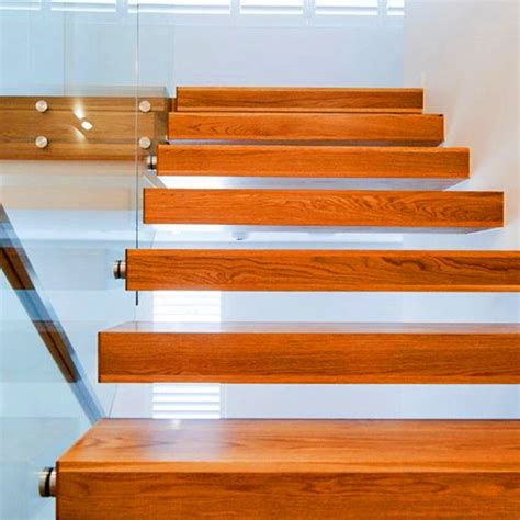 Modern House Decorative Indoor Solid Wood Stairs Floating Stairs