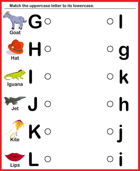 For teachers, you can print no prep worksheets and enjoy the cute pictures, too! Kindergarten Worksheets: Match upper case and lower case letters 8 | Alphabet worksheets ...