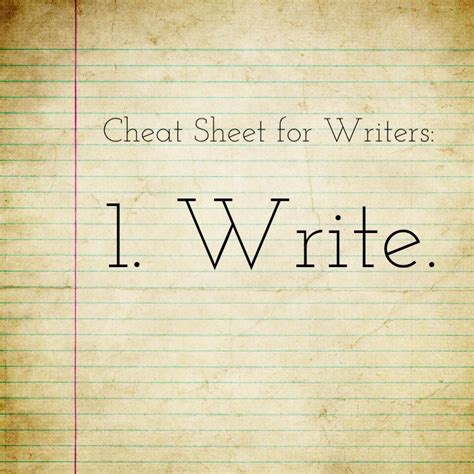 Cheat Sheet For Writers Quotes Writer Writing
