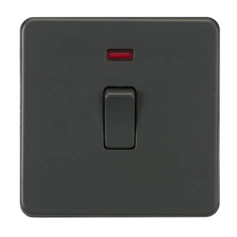 Knightsbridge Screwless 20a 1g Dp Switch Anthracite Sf8341at Uk