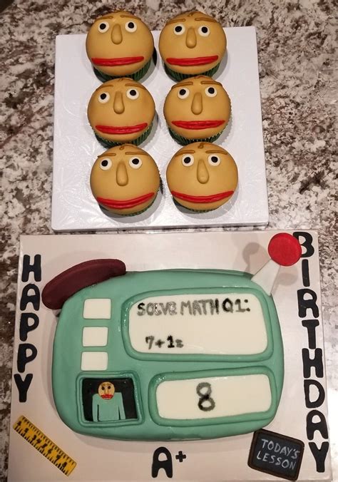 Baldis Basics You Can Think Pad Birthday Cake And Baldi Cupcakes