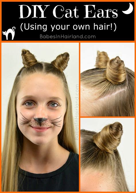 Cat hair loss can be partial or complete, and the patterns can vary or be symmetrical. Cat Ears Using Your Own Hair #2 | Halloween Hairstyle ...