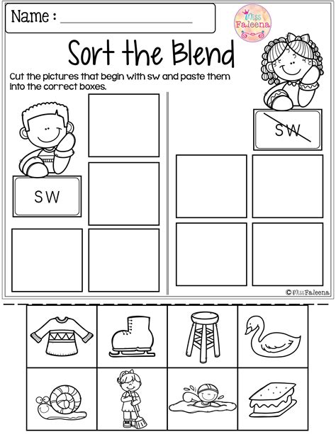 Blends Worksheet For Kindergarten