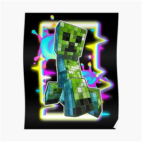 Minecraft Charged Creeper Poster For Sale By Ddkart Redbubble