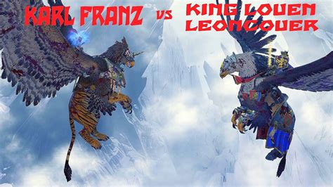 Karl Franz Vs King Louen Leoncouer Total War Warhammer 2 Youtube