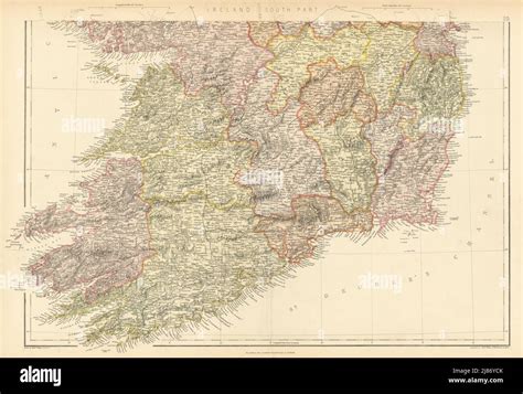 Ireland South Munster Andc Counties And Railways Blackie 1886 Old