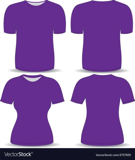 T Shirt Purple Template Royalty Free Vector Image