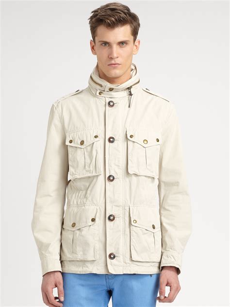 Lyst Burberry Brit Cotton Safari Jacket In Natural For Men