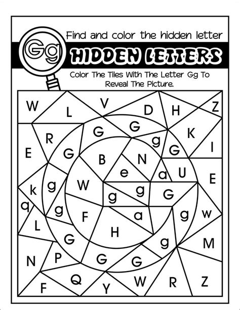 Hidden Lettersfun Coloring Alphabet Worksheets For Etsy Hidden