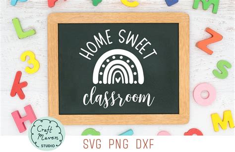 Home Sweet Classroom Svg Teacher Rainbow Svg Classroom Sign Etsy