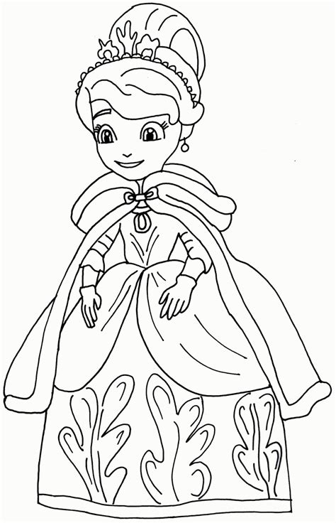 Mewarnai Gambar Princess Sofia Gambar Putih
