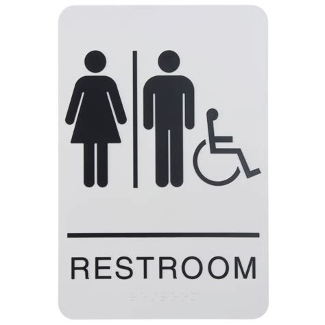 Ada Compliant Wheelchair Accessible Unisex Restroom Sign Black