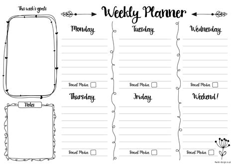 Free Weekly Planner Printable Pinteres