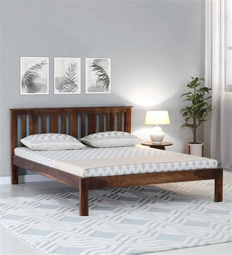 Buy Freya Sheesham Wood Queen Size Bed In Provincial Teak Finish At 14 Off By Woodsworth From