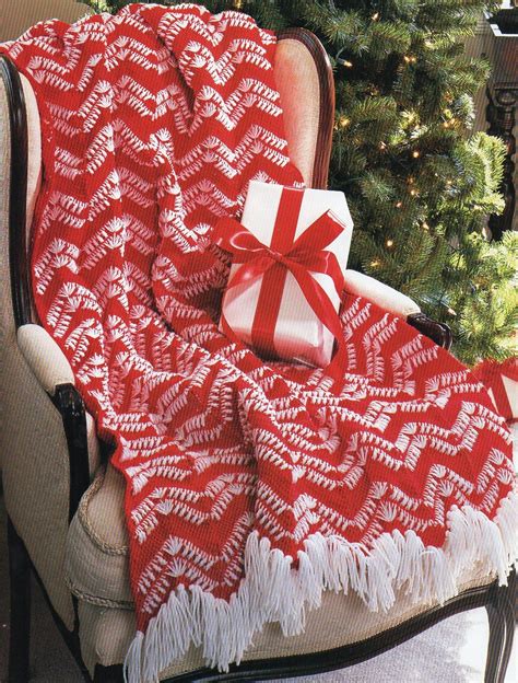 Peppermint Stick Afghan Crochet Pattern Christmas Afghan Etsy