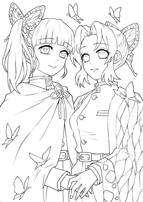 Kanao Tsuyuri Demon Slayer Coloring Page Anime Coloring Pages Pdmrea