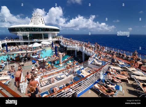 The Pool Deck On Royal Caribbeans Adventure Of The Seas Cruise Ship Is
