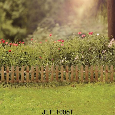 Sjoloon Grass Flowers And Wood Fence Photo Background Vinyl Newborn