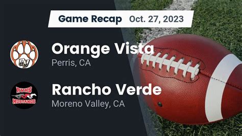 Rancho Verde Vs Orange Vista Football 10272023