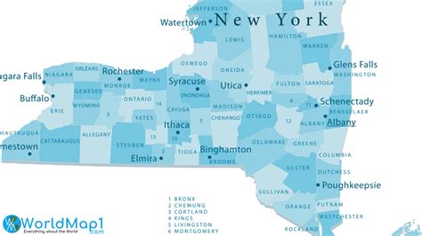 New York Free Printable Map