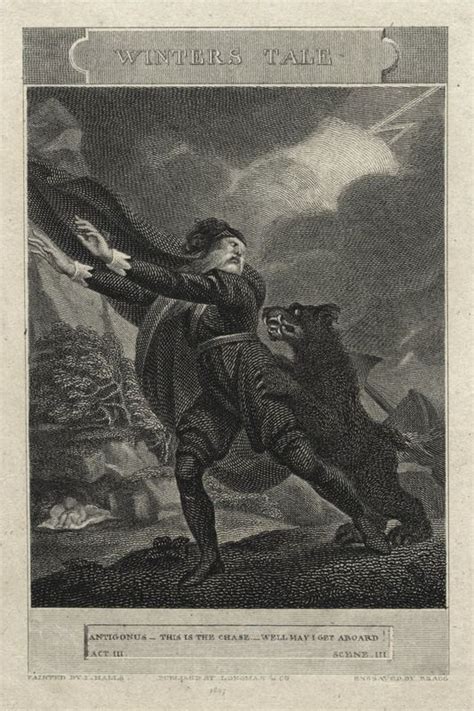 An Old Illustration Of A Man Being Chased By A Bear In The Sky With His
