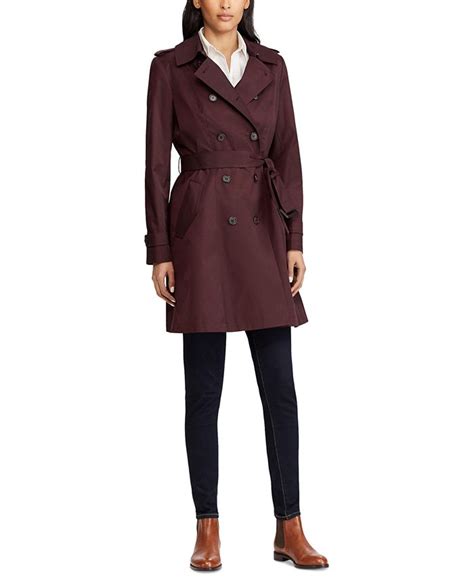 lauren ralph lauren women s belted water resistant trench coat macy s