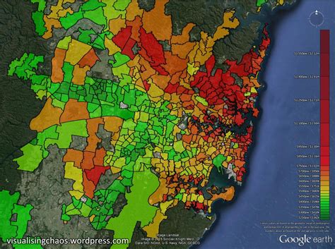 Suburbs Of Sydney Coloured By Average Houseunit Prices And Rents Oc