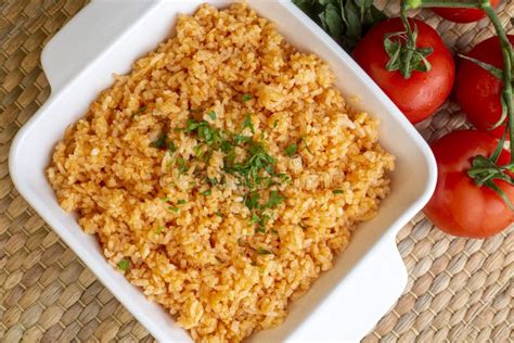 Traditional Delicious Turkish Food Rice Pilaf With Tomatoes Turkish