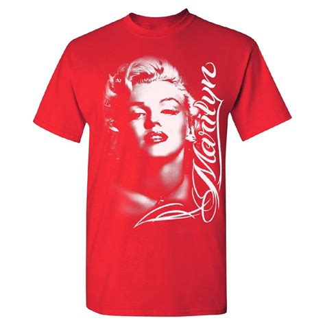 Custom Shirts O Neck Short Sleeve Marilyn Monroe Portrait Signature Men
