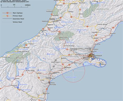 Where Is Canterbury Bight Map New Zealand Maps