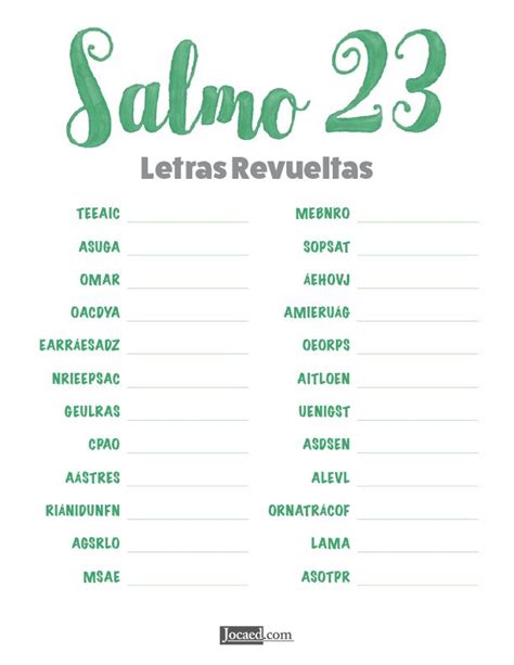 Juego Letras Revueltas Juegos B Blicos Para J Venes Salmos Para