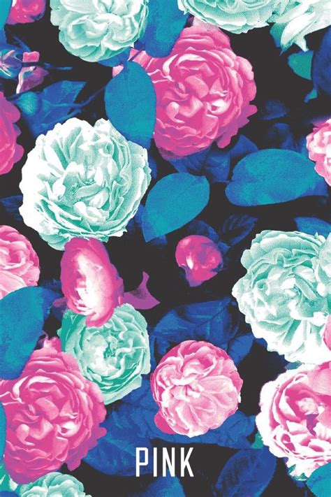 Iphone Wallpaper Neon Floral Pattern Tiffany Blue Header