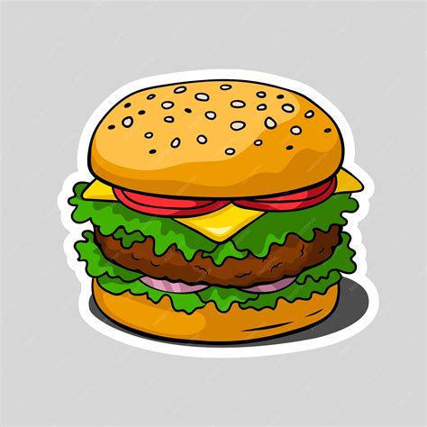 Premium Vector Hamburger Illustration In Cartoon Style