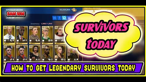 Fortnite Legendary Survivors Missions Today 27 September Fortnite Save The World Youtube