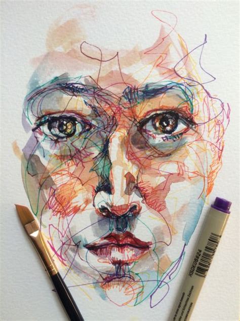 It is a drawing process that requires a steady hand, experience and conviction as mistakes can be difficult to rectify. watercolor & scribble | Art inspiration drawing, Sketches ...