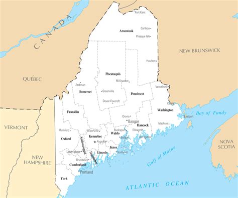 Maine Map With Cities Verjaardag Vrouw 2020