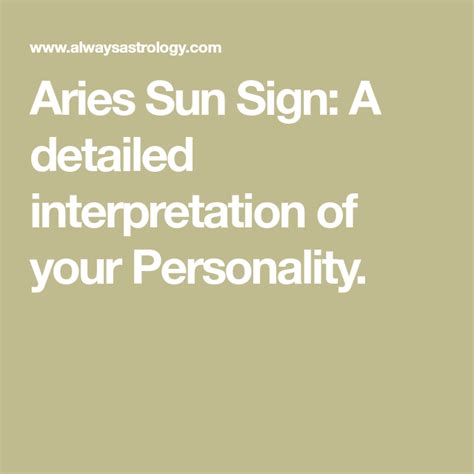 Aries Sun Sign A Detailed Interpretation Of Your Personality Aries
