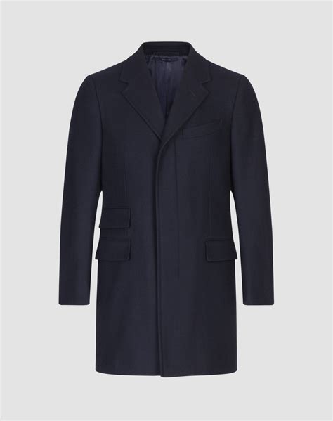 Mens Single Breasted Wool Cashmere Overcoat Dunhill Us Online Store
