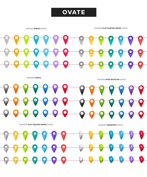 255 Map Pointers Map Colorful Map Pointers