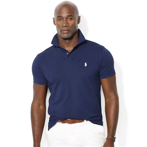 Lyst Polo Ralph Lauren Classic Fit Stretch Mesh Polo In Blue For Men