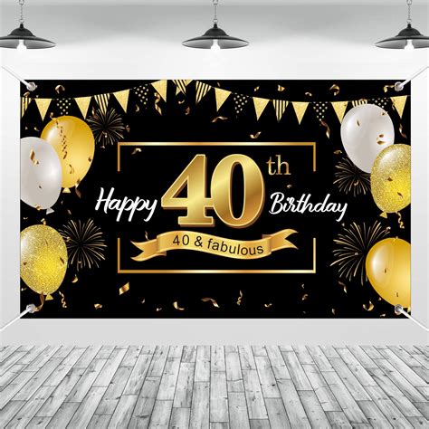 Buy Happy 40th Birthday Decoration Backdrop Cheers To 40 Yearsfor Men