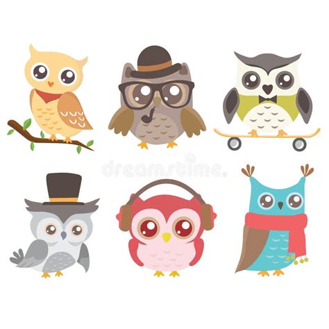 Cute Cartoon Owls Glasses Stock Illustrations 299 Cute Cartoon Owls