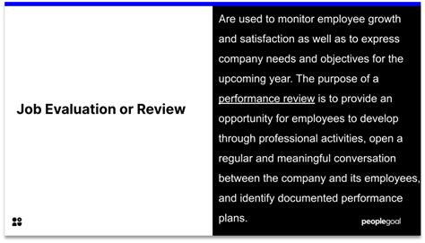 Job Performance Evaluation And Performance Review Peoplegoal