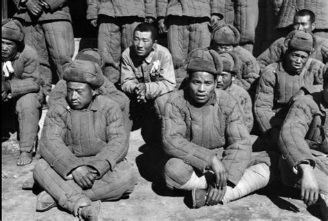 The First Group Of Chinese Communists Captured By The Republic Of Korea Army During The Korean